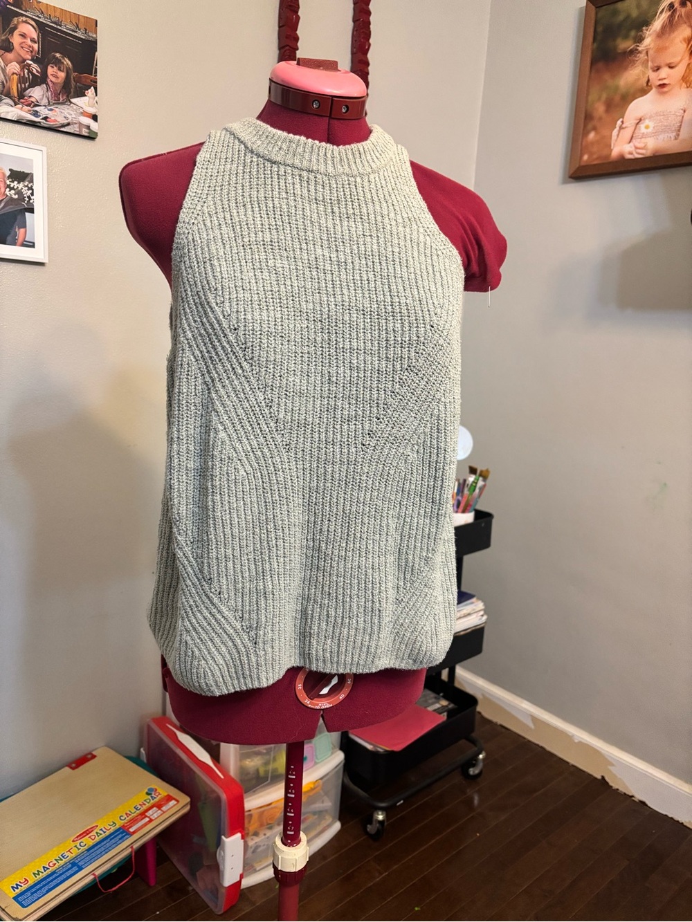 Madewell Ribbed Sleeveless Knit Tank in Light Sage